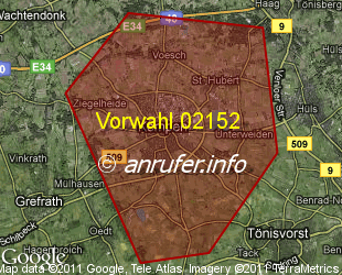 Vorwahlkarte 02152 – Kempen