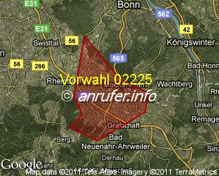 Vorwahlkarte 02225 – Meckenheim Rheinl