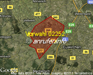 Vorwahlkarte 02252 – Zülpich