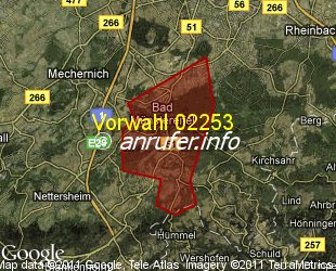 Vorwahlkarte 02253 – Bad Münstereifel