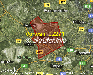 Vorwahlkarte 02271 – Bergheim Erft