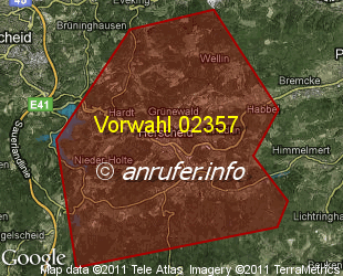 Vorwahlkarte 02357 – Herscheid Westf