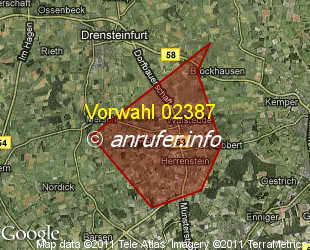 Vorwahlkarte 02387 – Drensteinfurt-Walstedde