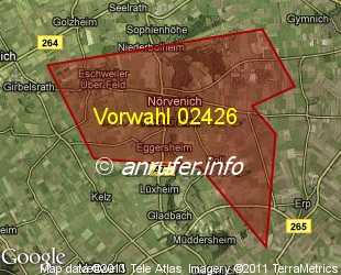 Vorwahlkarte 02426 – Nörvenich