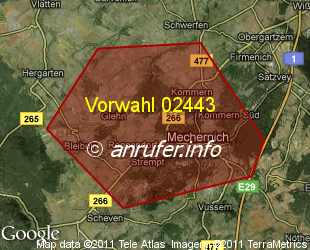 Vorwahlkarte 02443 – Mechernich