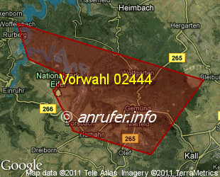 Vorwahlkarte 02444 – Schleiden-Gemünd