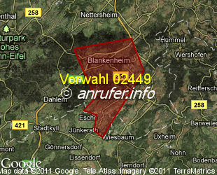 Vorwahlkarte 02449 – Blankenheim Ahr