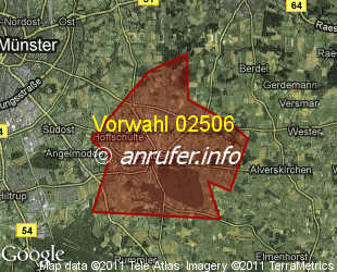 Vorwahlkarte 02506 – Münster-Wolbeck