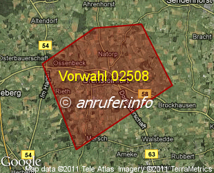 Vorwahlkarte 02508 – Drensteinfurt