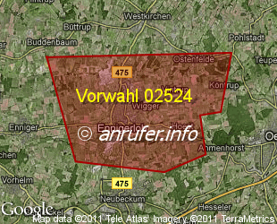 Vorwahlkarte 02524 – Ennigerloh
