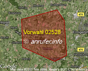 Vorwahlkarte 02528 – Ennigerloh-Enniger