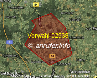 Vorwahlkarte 02538 – Drensteinfurt-Rinkerode