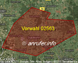 Vorwahlkarte 02563 – Stadtlohn