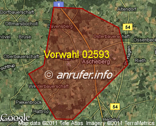 Vorwahlkarte 02593 – Ascheberg Westf