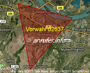 Vorwahlkarte 02637 – Weissenthurm