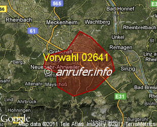 Vorwahlkarte 02641 – Bad Neuenahr-Ahrweiler