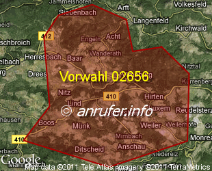 Vorwahlkarte 02656 – Virneburg