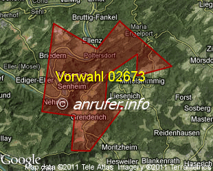 Vorwahlkarte 02673 – Ellenz-Poltersdorf