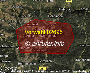 Vorwahlkarte 02695 – Insul