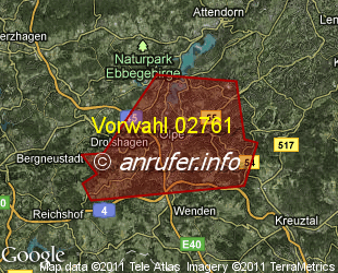 Vorwahlkarte 02761 – Olpe Biggesee