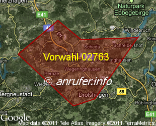 Vorwahlkarte 02763 – Drolshagen-Bleche