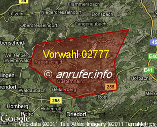 Vorwahlkarte 02777 – Breitscheid Hess