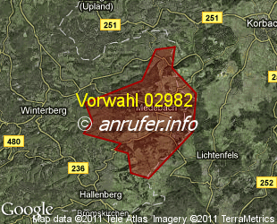 Vorwahlkarte 02982 – Medebach