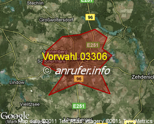 Vorwahlkarte 03306 – Gransee