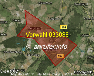 Vorwahlkarte 033088 – Falkenthal