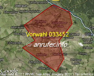 Vorwahlkarte 033452 – Neulewin