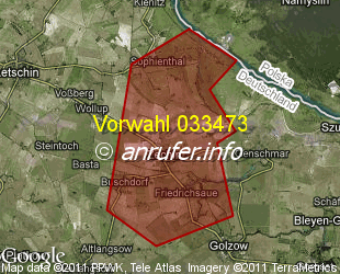 Vorwahlkarte 033473 – Zechin