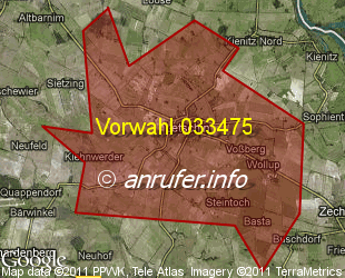 Vorwahlkarte 033475 – Letschin