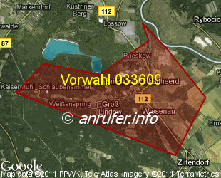 Vorwahlkarte 033609 – Brieskow-Finkenheerd