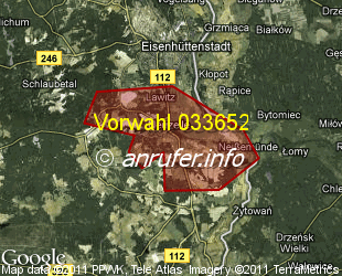 Vorwahlkarte 033652 – Neuzelle