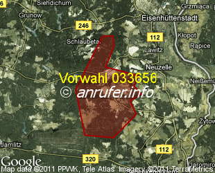 Vorwahlkarte 033656 – Bahro