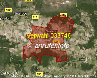 Vorwahlkarte 033746 – Werbig b Jüterbog
