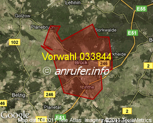 Vorwahlkarte 033844 – Brück Brandenb