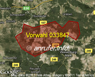 Vorwahlkarte 033847 – Görzke