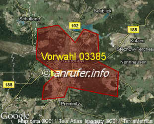 Vorwahlkarte 03385 – Rathenow
