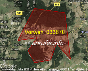 Vorwahlkarte 033870 – Zollchow b Rathenow