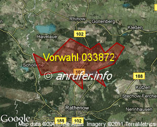 Vorwahlkarte 033872 – Hohennauen