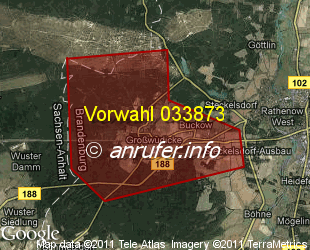 Vorwahlkarte 033873 – Grosswudicke