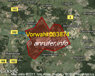 Vorwahlkarte 033874 – Stechow Brandenb