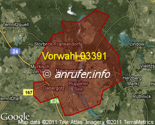 Vorwahlkarte 03391 – Neuruppin