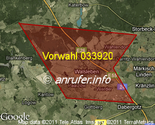 Vorwahlkarte 033920 – Walsleben b Neuruppin