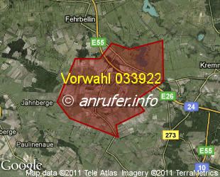 Vorwahlkarte 033922 – Karwesee