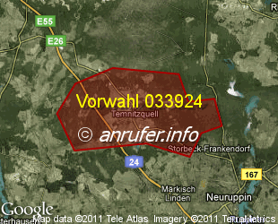 Vorwahlkarte 033924 – Rägelin