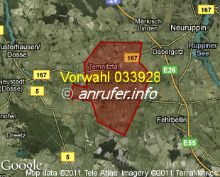 Vorwahlkarte 033928 – Wildberg Brandenb