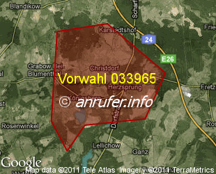 Vorwahlkarte 033965 – Herzsprung b Wittstock