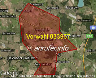 Vorwahlkarte 033967 – Freyenstein